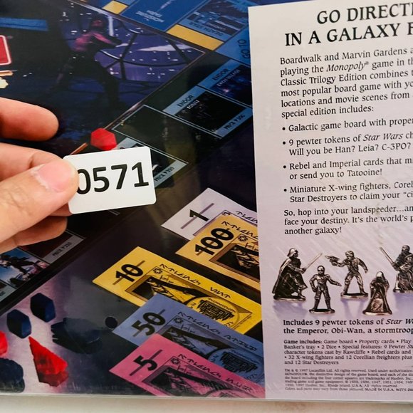 Vintage Monopoly Star Wars Classic‎ Trilogy Edition Board Game 1997 Hasbro New - Picture 8 of 10